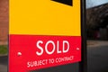 Sold Subject To Contract Real Estate Agent Sign Royalty Free Stock Photo