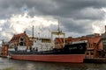 Soldek, historical cargo ship in Gdansk Royalty Free Stock Photo