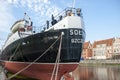 Soldek vessel on Motlawa river - Gdansk, Poland Royalty Free Stock Photo