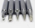 Soldering bits set closeup stainles steel Royalty Free Stock Photo