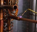 soldering copper pipe gas burner Royalty Free Stock Photo