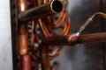 soldering copper pipe gas burner Royalty Free Stock Photo