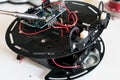 Soldering driver motor to a robotic platform