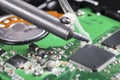 Soldering iron and circuit board