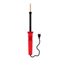 Soldering iron electronic vector icon tool handle. Work heat equipment repair. Industry power instrument brazing fix diy