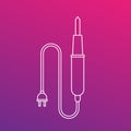 Soldering iron icon, linear style Royalty Free Stock Photo