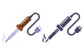 Soldering iron icon for soldering microcircuits. Royalty Free Stock Photo