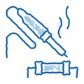 soldering iron solder resistor doodle icon hand drawn illustration