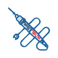 soldering iron tool work icon doodle illustration Royalty Free Stock Photo