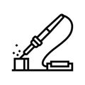 soldering materials engineering line icon vector illustration