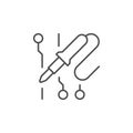 Soldering process line outline icon Royalty Free Stock Photo
