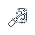 soldering vector icon. soldering editable stroke. soldering linear symbol for use on web and mobile apps, logo, print media. Thin