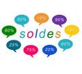 Soldes colorful tags Royalty Free Stock Photo