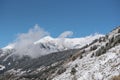 Soldeu, Canillo, Andorra on an autumn morning in its first snowfall of the season.