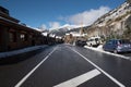 Soldeu, Canillo, Andorra. 1 November 2018 : Street with Snow in Soldeu, Canillo, Andorra.