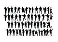 Saluting Soldier and Army Force Silhouettes Royalty Free Stock Photo