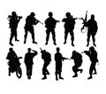 Army Force Silhouettes Royalty Free Stock Photo