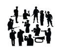 Soldier and Army Force Silhouettes Royalty Free Stock Photo