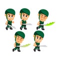 Soldier Attack sword game character for creating shooter action games