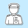 Soldier avatar sticker icon. Simple thin line, outline vector of avatar icons for ui and ux, website or mobile application
