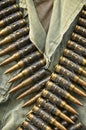 Soldier With Bandolier Ammunition Belt Draped Over Shoulders Royalty Free Stock Photo