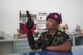 Soldier With Bionic Hand In Indonesia