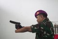 Soldier With Bionic Hand In Indonesia Royalty Free Stock Photo