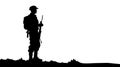 Soldier black vector silhouette isolated on white background