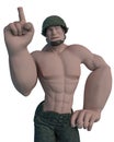 Soldier cartoon in a white background Royalty Free Stock Photo