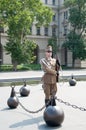 Soldier, changing of the guard near the parliament in Budapest, Hungary