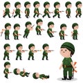 Soldier character sprites for games, animations Royalty Free Stock Photo