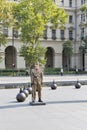 Soldier on a check-post of Hungarian Parliament building, Budapest