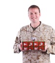 Soldier with Christmas Present
