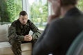 Soldier during counseling session Royalty Free Stock Photo