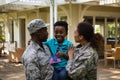 Soldier couple and son Royalty Free Stock Photo