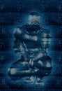 Soldier Cyber War Hologram Style Royalty Free Stock Photo