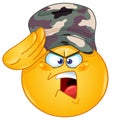 Soldier saluting emoticon Royalty Free Stock Photo