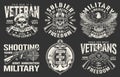 Soldier fortune set monochrome label Royalty Free Stock Photo