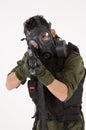 Soldier in a Gas mask Royalty Free Stock Photo