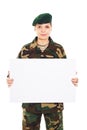 Soldier girl in the military uniform Royalty Free Stock Photo