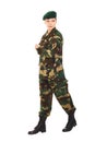 Soldier girl in the military uniform Royalty Free Stock Photo