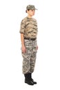 Soldier: girl in the military uniform Royalty Free Stock Photo