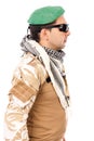 Soldier with green beret and glasses Royalty Free Stock Photo