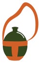 Soldier green flask, illustration, vector