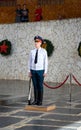 Soldier guard in Hall of Military Glory. Memorial complex Mamayev Kurgan in Volgograd