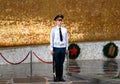 Soldier guard in Hall of Military Glory. Memorial complex Mamayev Kurgan in Volgograd