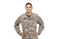 Soldier with hands on hips Royalty Free Stock Photo