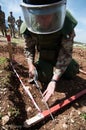 Soldier of italian army demining activity Royalty Free Stock Photo