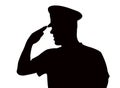 A soldier man saluting, body part silhouette vector