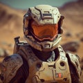 Soldier. The Martian Armies man of cyborgs, Generative AI